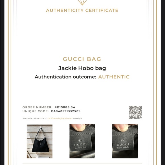 GUCCI JACKIE hobo bag with COA - Picture 3 of 17